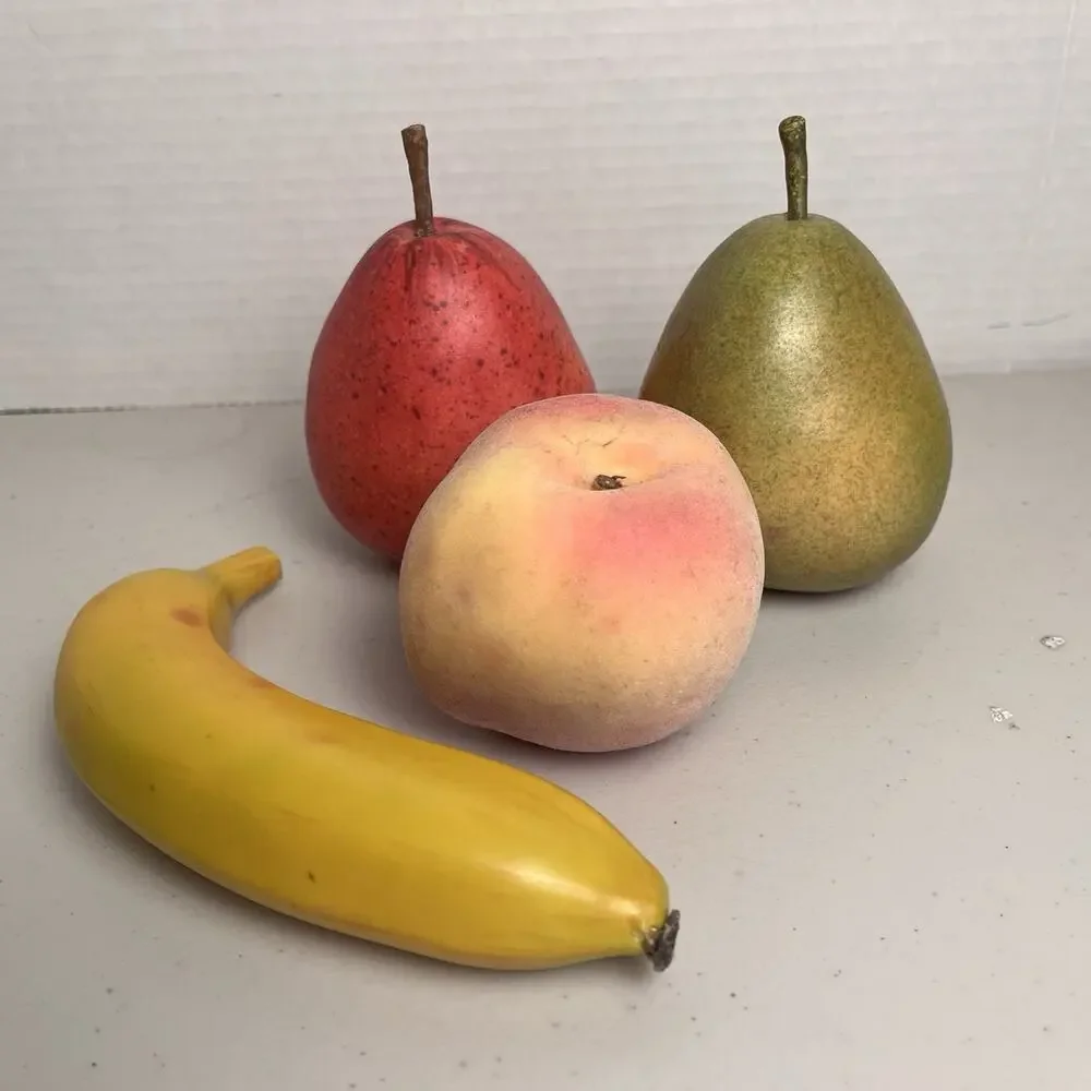 Vintage Faux Food Fruit Display Movie Prop Realistic Display BANANA PEAR PEACH